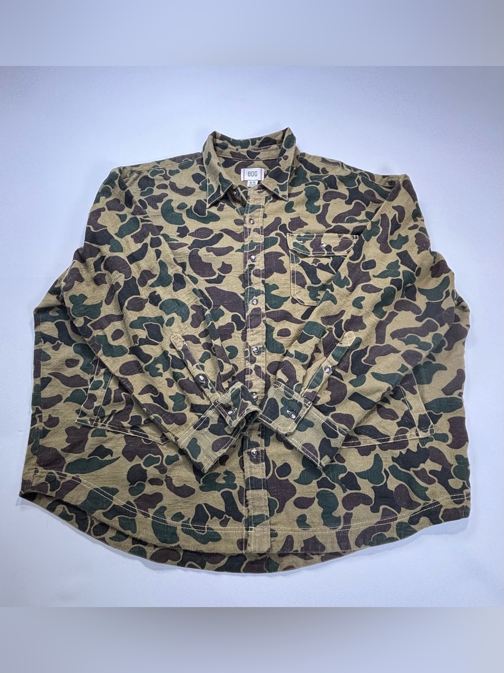 BDG Men's Camo Field Jacket in Green and Brown